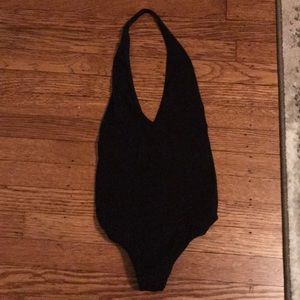 American apparel black backless bodysuit.